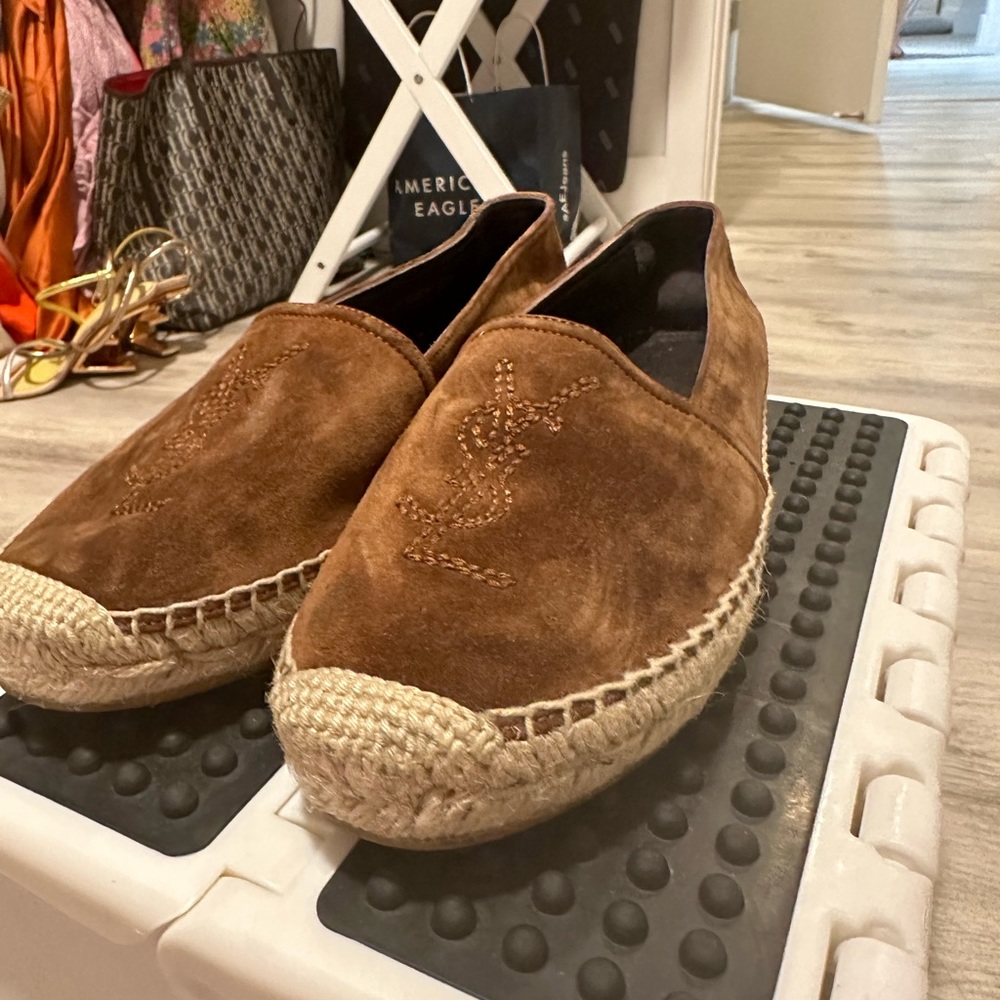 Ysl espadrilles suede brown